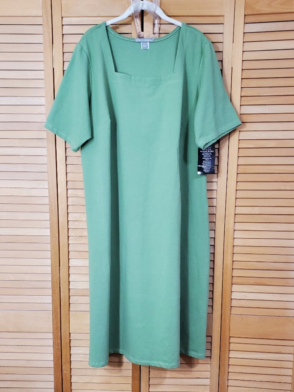 Jessica London Stretch Cotton Square Neck Midi Dress 22/24
